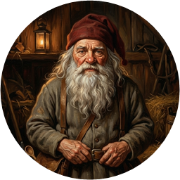 Tomte in a lantern-lit loft